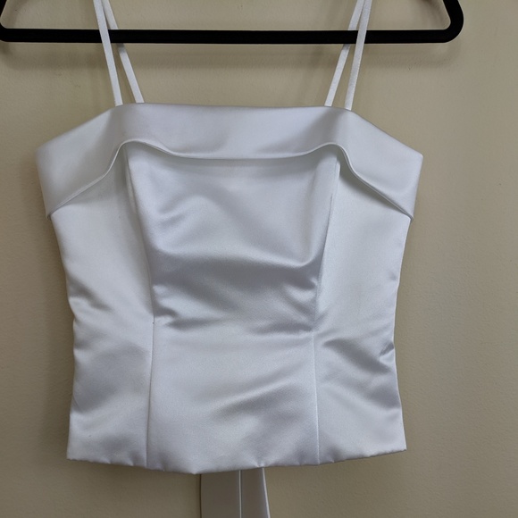 Wtoo Tops - WToo White Satin Corset Top Boning Bridal Sz 2
